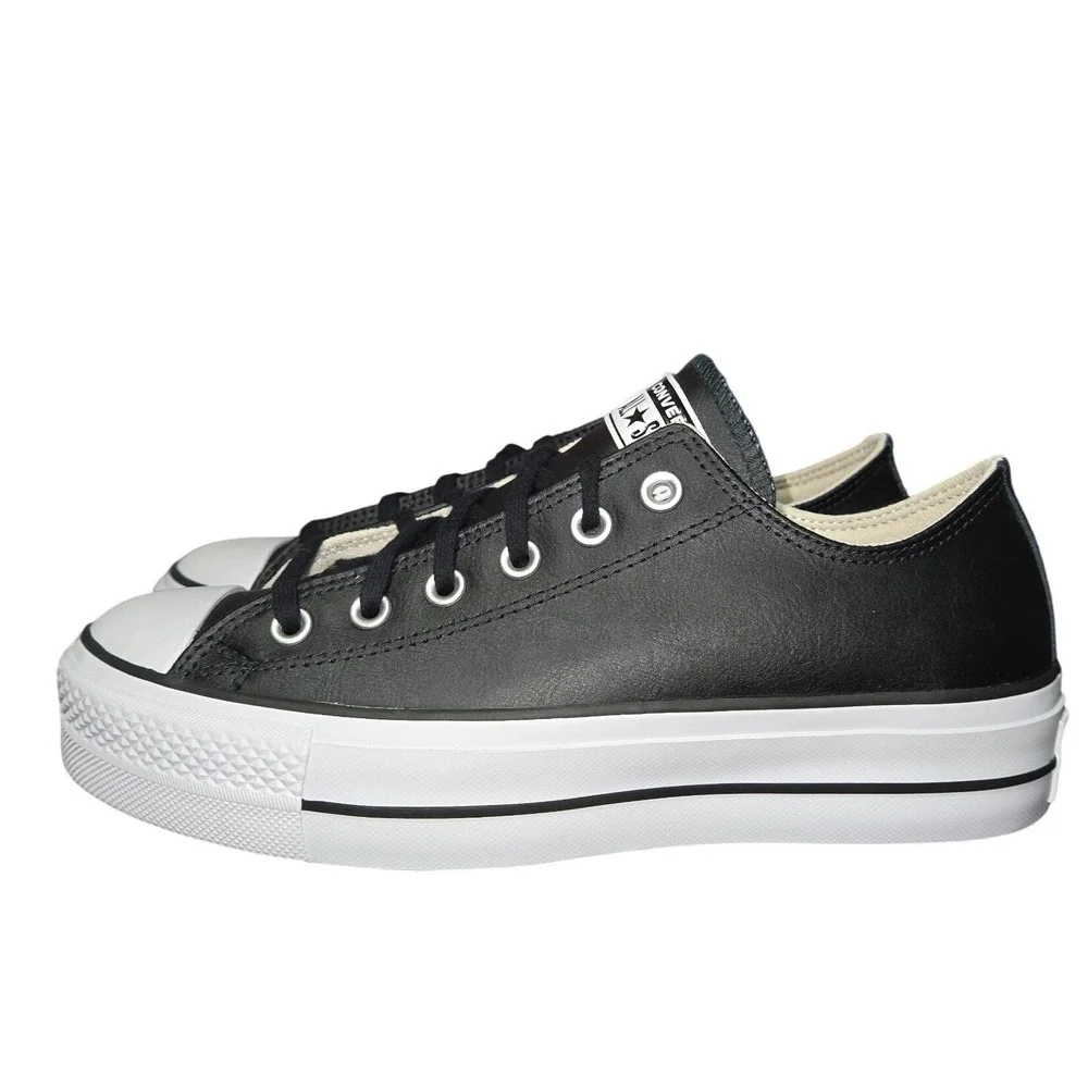 Converse Chuck Taylor All Star Lift Ox Black Leather Platform Sneakers 561681C